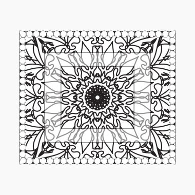 Mandala ile elle çizilmiş çerçeve. Etnik oryantal karalama süslemeleri üzerine dekorasyon