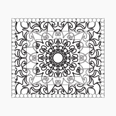 Mandala ile elle çizilmiş çerçeve. Etnik oryantal karalama süslemeleri üzerine dekorasyon