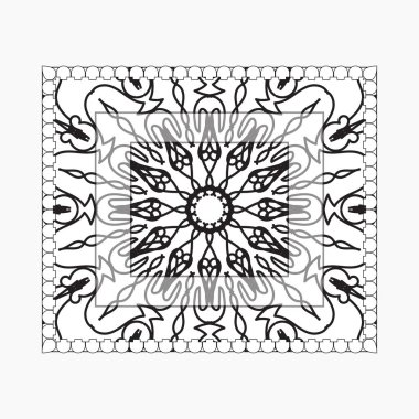 Mandala ile elle çizilmiş çerçeve. Etnik oryantal karalama süslemeleri üzerine dekorasyon