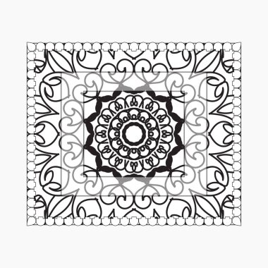 Mandala ile elle çizilmiş çerçeve. Etnik oryantal karalama süslemeleri üzerine dekorasyon