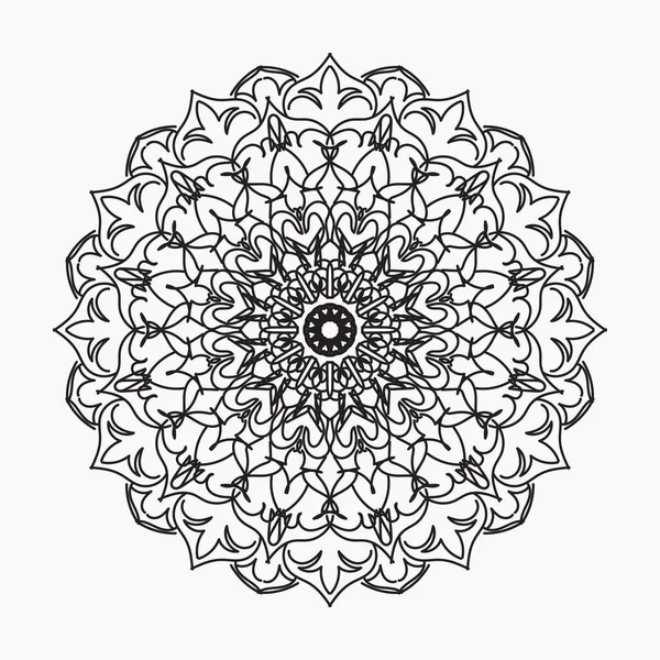 Mandala Dibujado Mano Decoración Adorno Garabato Oriental Étnico — Vector de stock