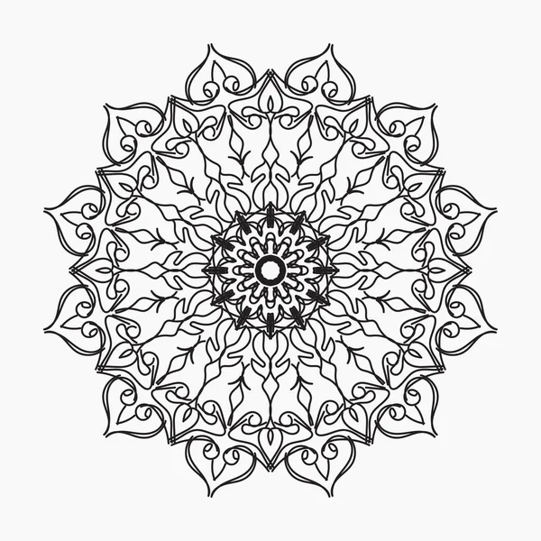 Mandala Dessiné Main Décoration Ornement Doodle Oriental Ethnique — Image vectorielle
