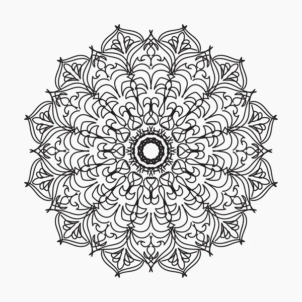 Mandala Dibujado Mano Decoración Adorno Garabato Oriental Étnico — Archivo Imágenes Vectoriales