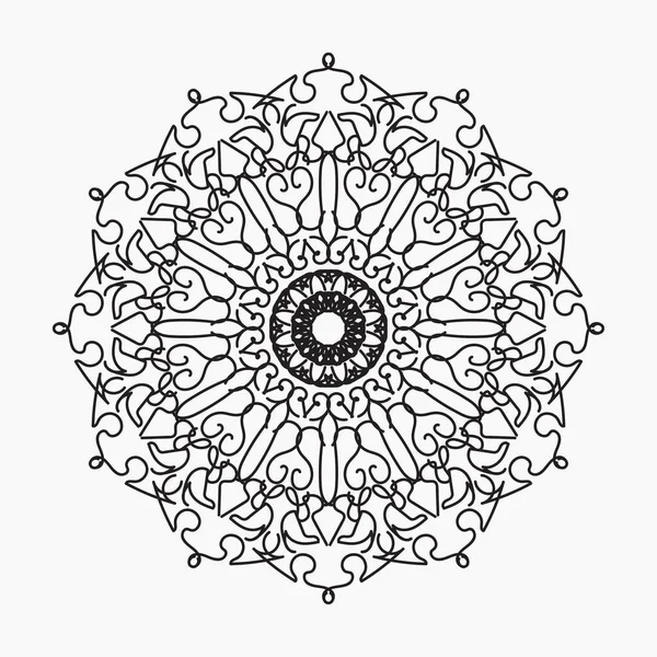 Tangan Ditarik Mandala Dekorasi Dalam Ornamen Corat Coret Etnis Oriental - Stok Vektor
