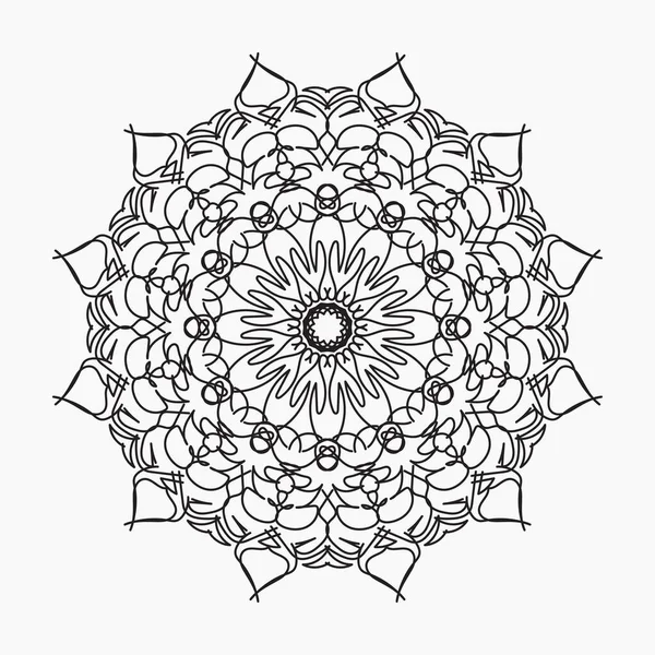 Mandala Dibujado Mano Decoración Adorno Garabato Oriental Étnico — Archivo Imágenes Vectoriales