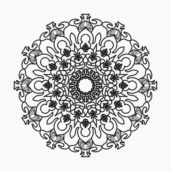 Met Hand Getekend Mandala Decoratie Etnisch Oosters Doodle Ornament — Stockvector