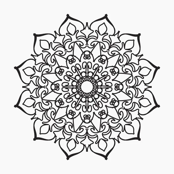 Mandala Dessiné Main Décoration Ornement Doodle Oriental Ethnique — Image vectorielle