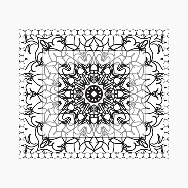 Mandala ile elle çizilmiş çerçeve. Etnik oryantal karalama süslemeleri üzerine dekorasyon