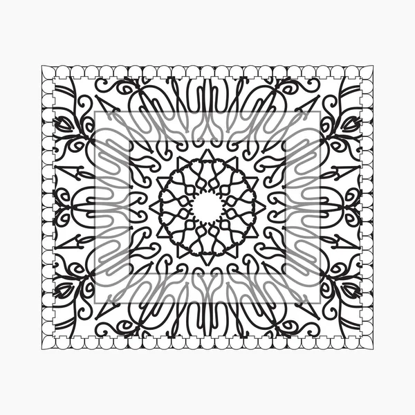 Mandala ile elle çizilmiş çerçeve. Etnik oryantal karalama süslemeleri üzerine dekorasyon