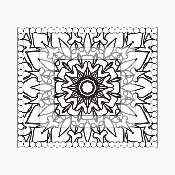 Hand Drawn Frame Mandala Decoration Ethnic Oriental Doodle Ornaments — Stock Vector