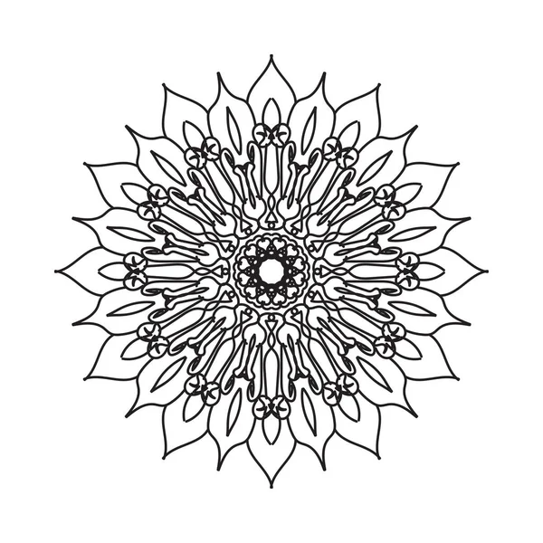 Handritad Mandala Dekoration Etnisk Orientalisk Klotter Prydnad — Stock vektor