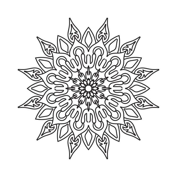 Mandala Dibujado Mano Decoración Adorno Garabato Oriental Étnico — Vector de stock