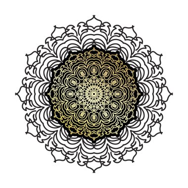 Vektör yuvarlak soyut çember. Lüks Mandala tarzı