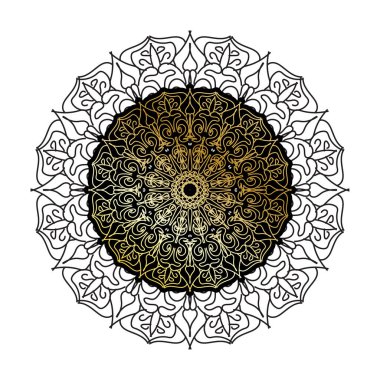 Vektör yuvarlak soyut çember. Lüks Mandala tarzı