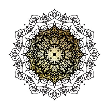 Vektör yuvarlak soyut çember. Lüks Mandala tarzı