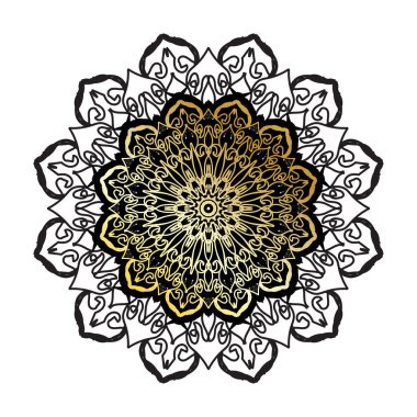 Vektör yuvarlak soyut çember. Lüks Mandala tarzı