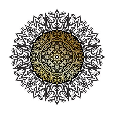 Vektör yuvarlak soyut çember. Lüks Mandala tarzı