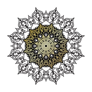 Vektör yuvarlak soyut çember. Lüks Mandala tarzı