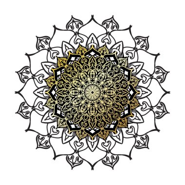 Vektör yuvarlak soyut çember. Lüks Mandala tarzı