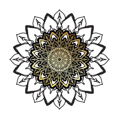 Vektör yuvarlak soyut çember. Lüks Mandala tarzı