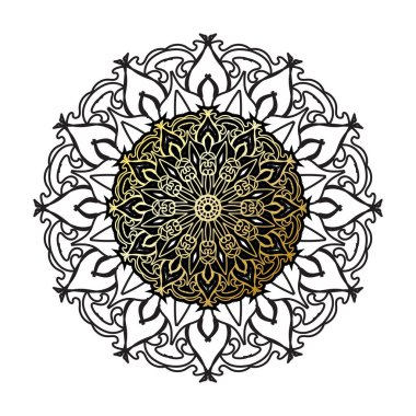 Vektör yuvarlak soyut çember. Lüks Mandala tarzı