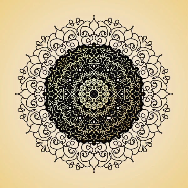 Luksusowe Ozdobne Indyjskie Mandala Design — Wektor stockowy