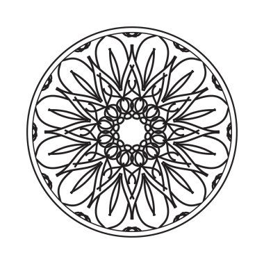 Kına mandala dövmesi dekorasyonu için çiçekli dairesel desen.