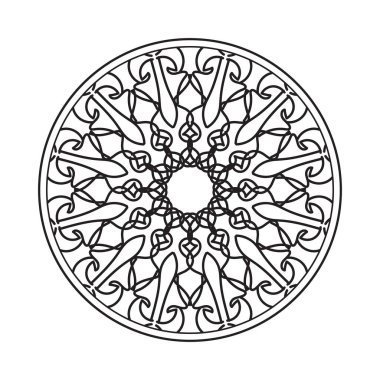 Kına mandala dövmesi dekorasyonu için çiçekli dairesel desen.