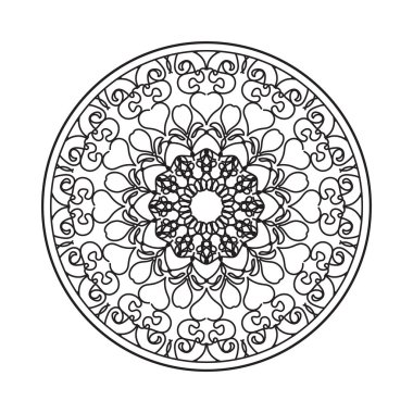 Kına mandala dövmesi dekorasyonu için çiçekli dairesel desen.