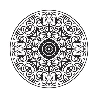 Kına mandala dövmesi dekorasyonu için çiçekli dairesel desen.