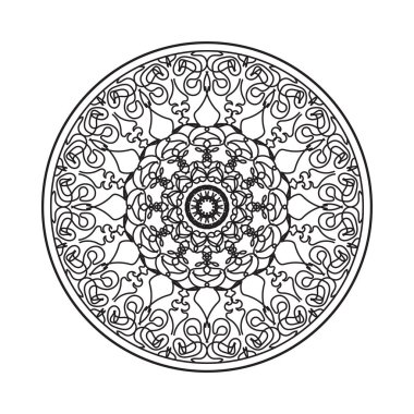 Kına mandala dövmesi dekorasyonu için çiçekli dairesel desen.