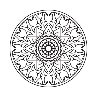 Kına mandala dövmesi dekorasyonu için çiçekli dairesel desen.