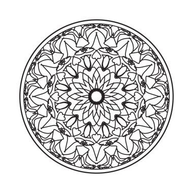 Kına mandala dövmesi dekorasyonu için çiçekli dairesel desen.