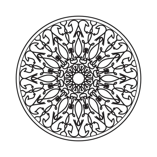 Kreisförmiges Muster Form Von Mandala Mit Blume Für Henna Mandala — Stockvektor