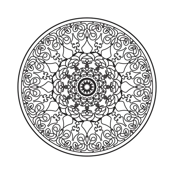 Modèle Circulaire Forme Mandala Avec Fleur Pour Décoration Tatouage Henné — Image vectorielle