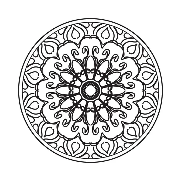 Kına mandala dövmesi dekorasyonu için çiçekli dairesel desen.