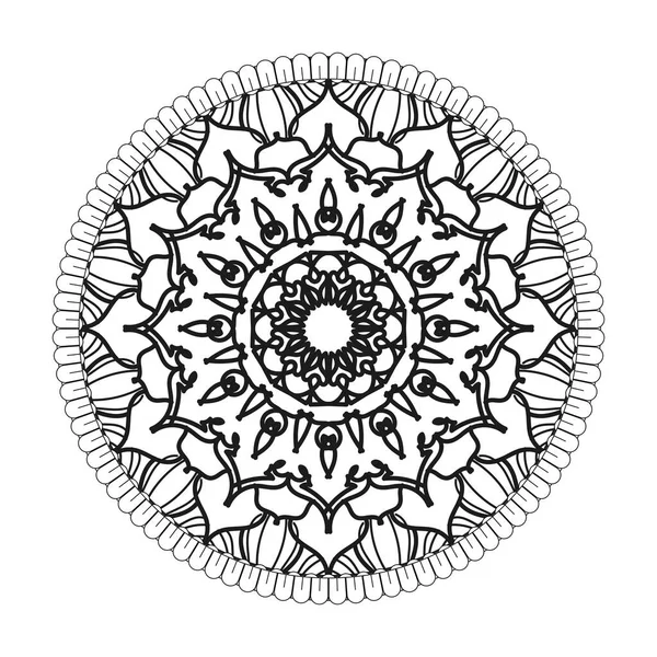 Ronde Patroon Vorm Van Mandala Met Bloem Voor Henna Mandala — Stockvector