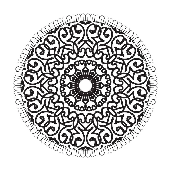 Circular Pattern Form Mandala Flower Henna Mandala Tattoo Decoration — Stock Vector