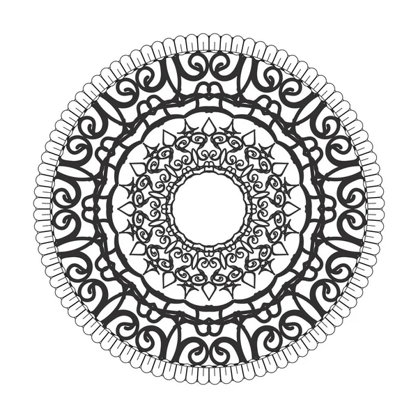Modello Circolare Sotto Forma Mandala Con Fiore Decorazione Del Tatuaggio — Vettoriale Stock