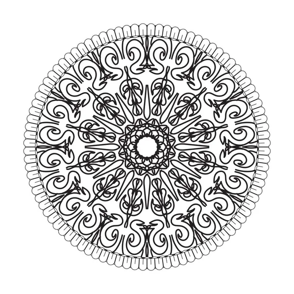 Cirkulärt Mönster Form Mandala Med Blomma För Henna Mandala Tatuering — Stock vektor