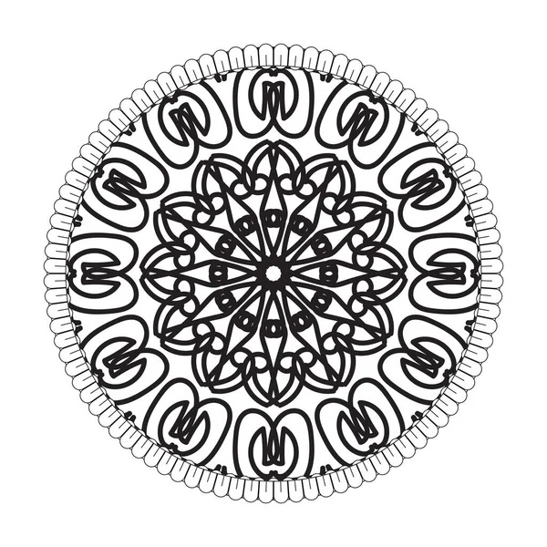 Cirkulärt Mönster Form Mandala Med Blomma För Henna Mandala Tatuering — Stock vektor