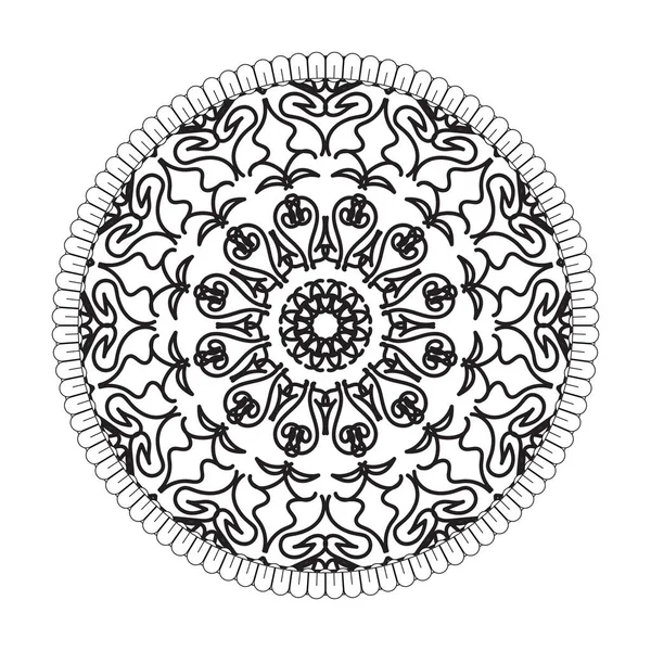 Cirkulärt Mönster Form Mandala Med Blomma För Henna Mandala Tatuering — Stock vektor