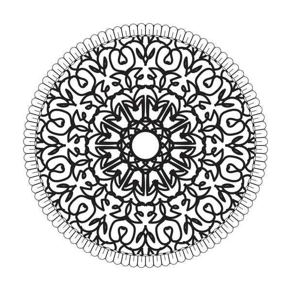 Modèle Circulaire Forme Mandala Avec Fleur Pour Décoration Tatouage Henné — Image vectorielle