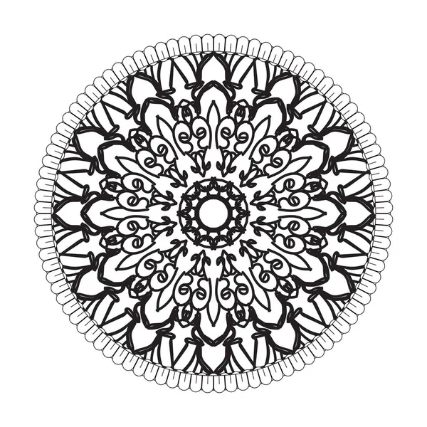 Ronde Patroon Vorm Van Mandala Met Bloem Voor Henna Mandala — Stockvector