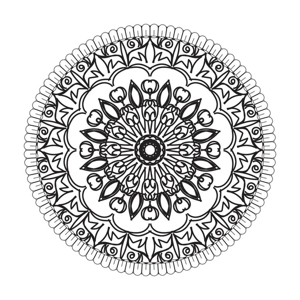 Patrón Circular Forma Mandala Con Flor Para Decoración Del Tatuaje — Archivo Imágenes Vectoriales