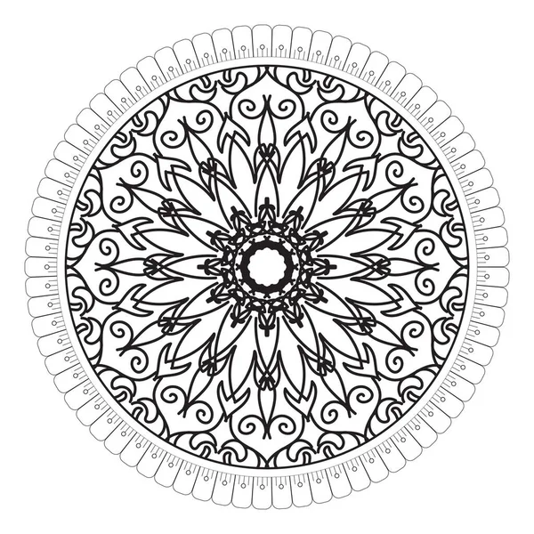 Modèle Circulaire Forme Mandala Avec Fleur Pour Décoration Tatouage Henné — Image vectorielle