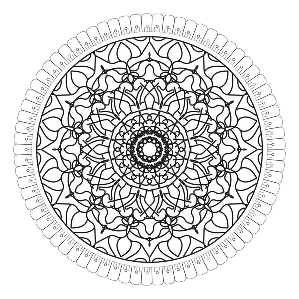 Modèle Circulaire Forme Mandala Avec Fleur Pour Décoration Tatouage Henné — Image vectorielle