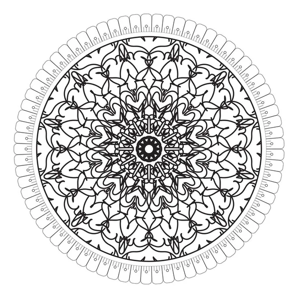 Modèle Circulaire Forme Mandala Avec Fleur Pour Décoration Tatouage Henné — Image vectorielle