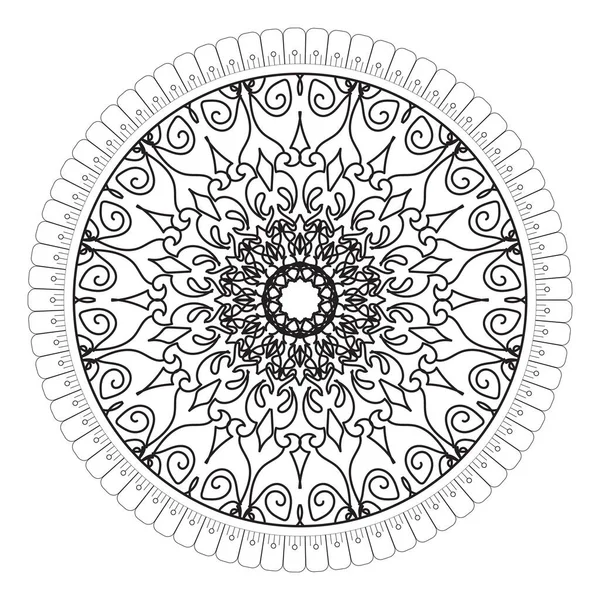 Kruhový Vzor Formě Mandaly Květinou Pro Henna Mandala Tetování Dekorace — Stockový vektor