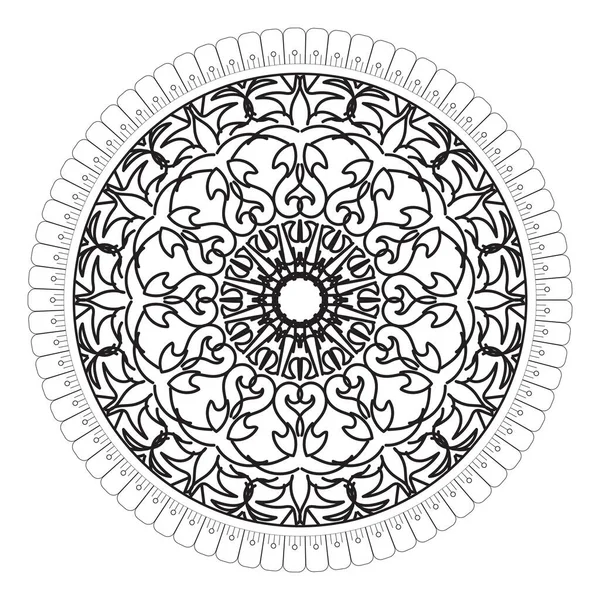 Циркулярный Узор Виде Мандалы Цветком Украшения Татуировки Хной Мандала — стоковый вектор